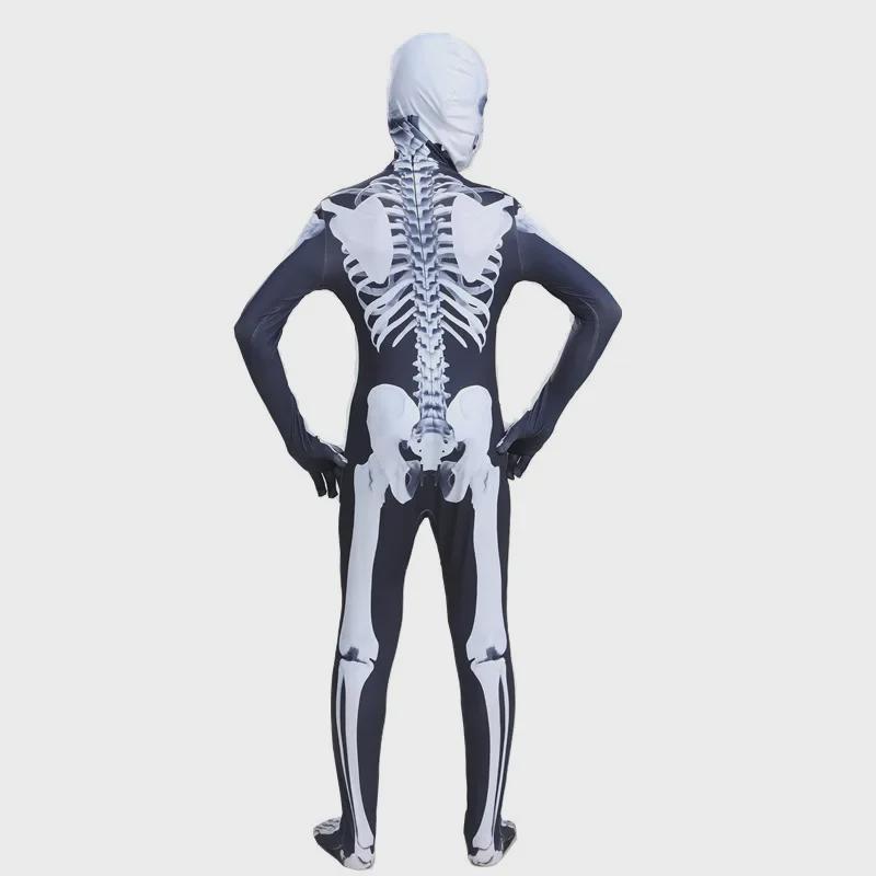 Halloween Skeleton Jumpsuit: Cosplay & Party Costume for Kids and Adults