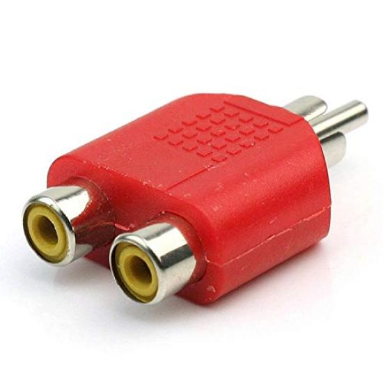 Origin Connector Splitter Composite Splitter Hybrid Video and Audio to RCA Video Terminal RCA21SET3 RCA/Pin 2-Way Adapter, 3-Color Plug, (Male)
