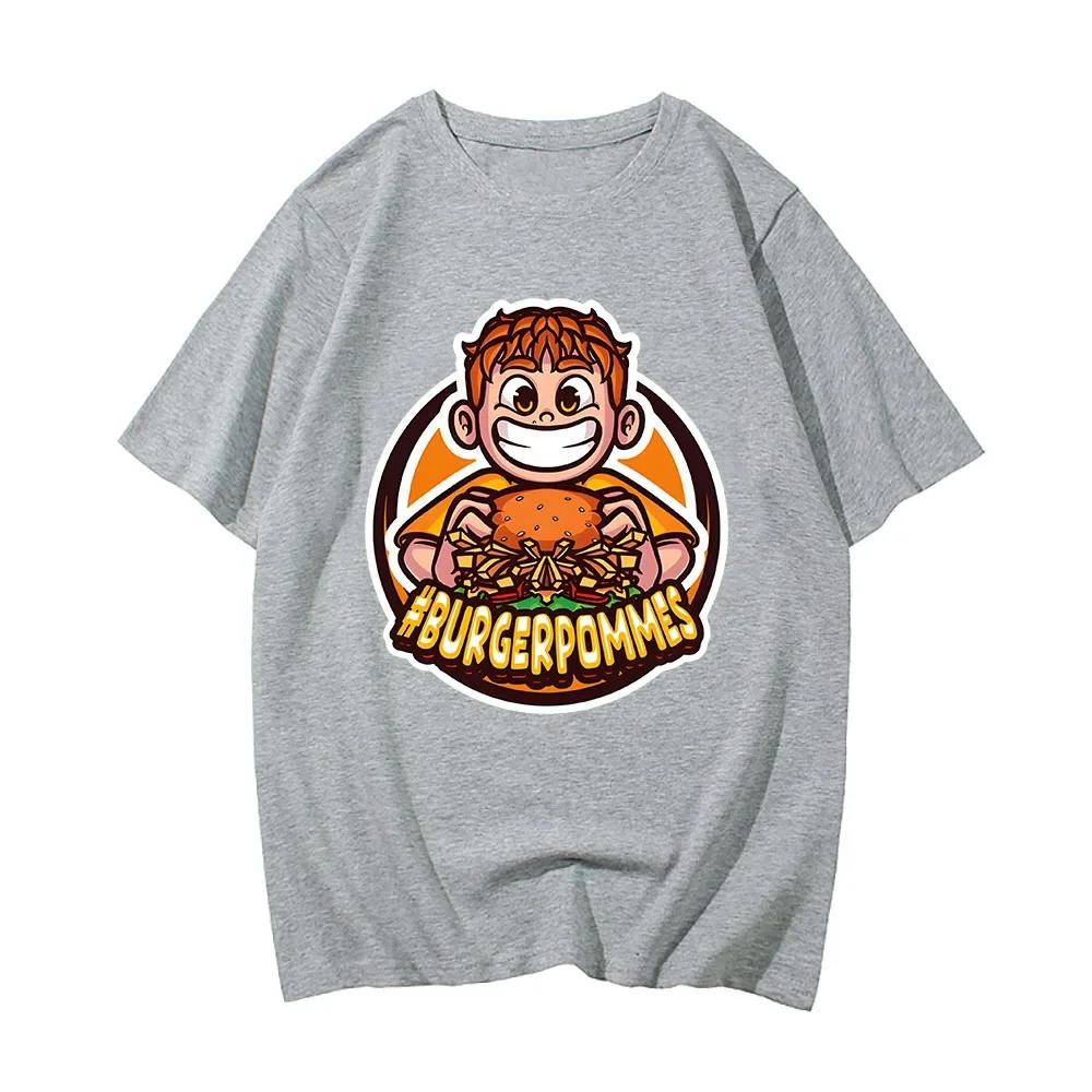 Burgerpommes 2 LukasBurger Trička Kreslený Grafický Potisk Tričko Marvin Vlogt ICrimax Tričko Bavlna Pánská Dámská Trička Unisex