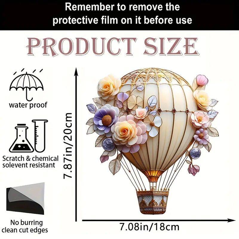 1 Pcs 2D Acrylic Hot Air Balloon Light-Collecting Device Flower Window Pendant Garden Home Decoration