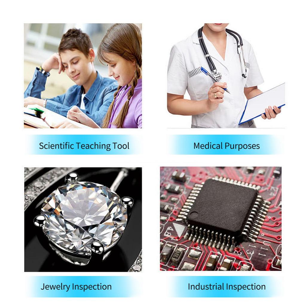 USB Digital Zoom Microscope Magnifier with OTG Function 8 LED Light Magnifying Glass 1600X Magnification with Stand