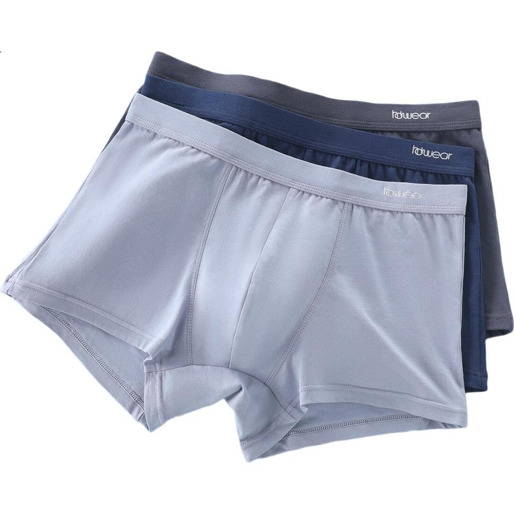 Hodo Modal Cotton Underwear for Men, Silk Antibacterial Crotch Seamless 3-Pack Boxer Briefs Breathable Invisible Men's Underwear
