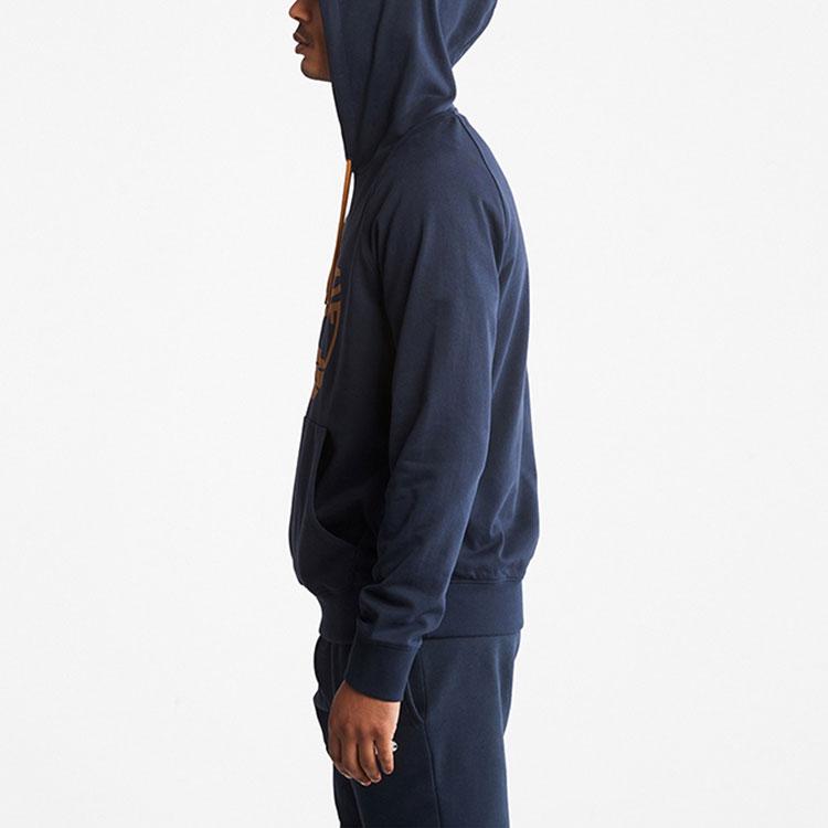 Timberland Tree Logo Print Hooded Sweatshirt Men Sweatshirts Deep-Sapphire-Blue A2577-433