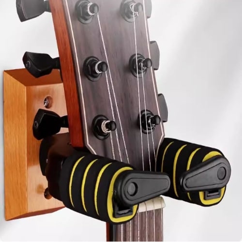 U-nest Wall-Mounted Guitar Hanger for Wooden Walls, Auto-Locking, EVA Material, Scratch-Resistant, Easy Installation, Space-Saving Design, Guitar Hold