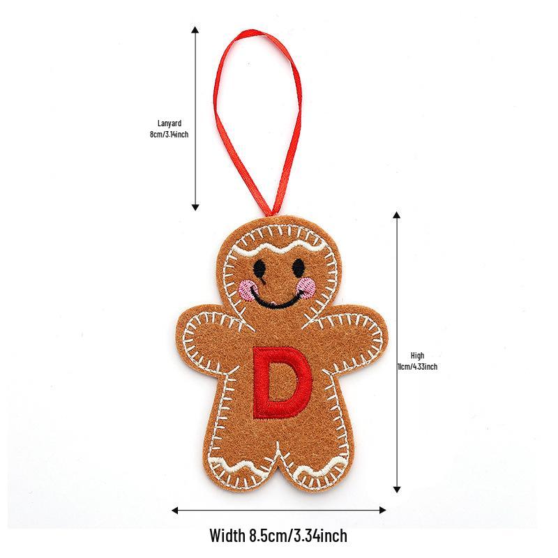 Christmas Gingerbread Man Ornaments: Festive Alphabet Hanging Decorations