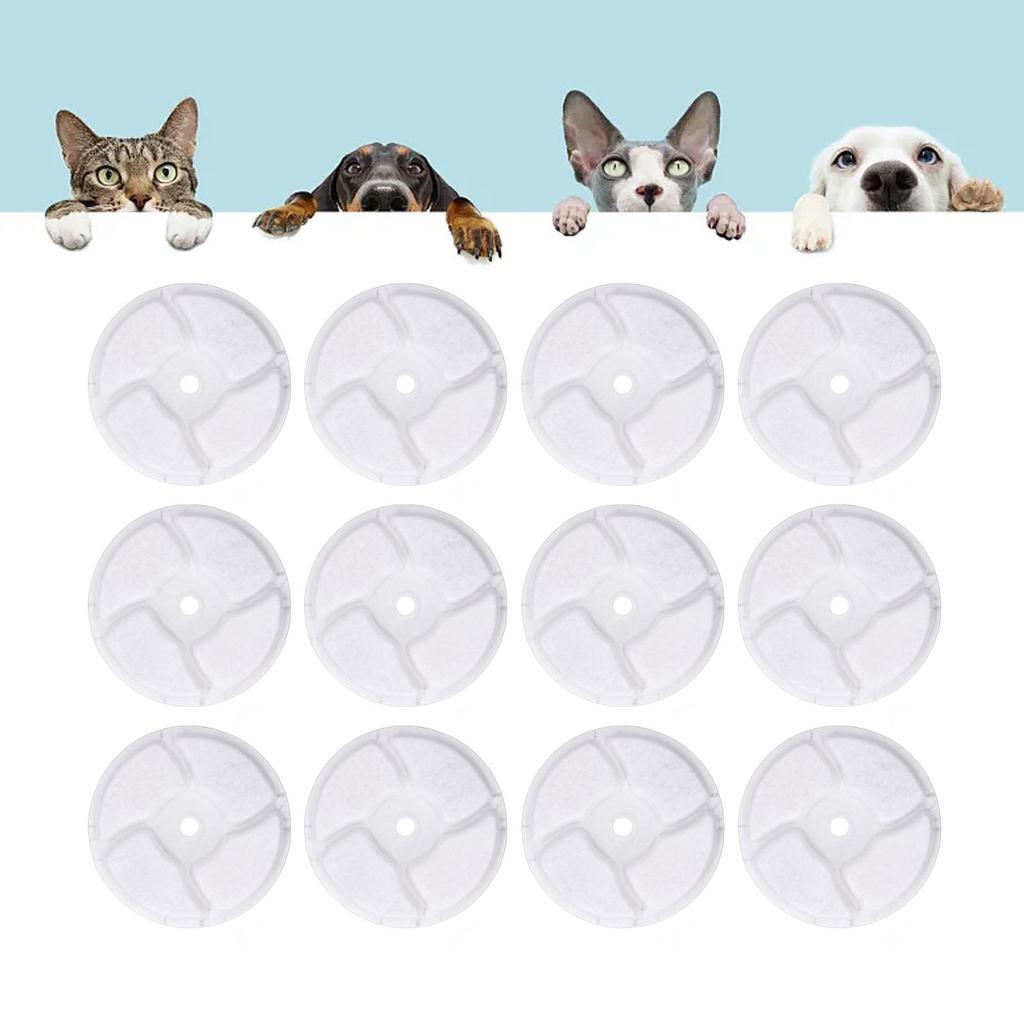 12Pcs Pet Water Fountain Filter Replacement Activated Carbon Ion Exchange Resin Efficient Filtration