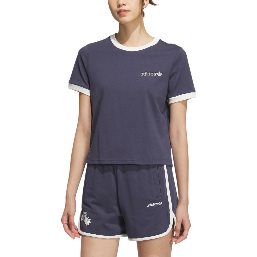 Adidas Originals RETRO T Shirt Women's Dark Navy Blue JM7973