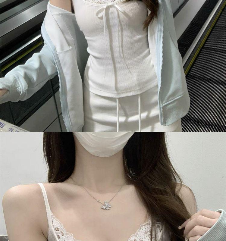 Women's Lace Bow Slim Fit Camisole - Plus Size Spring/Summer 2026