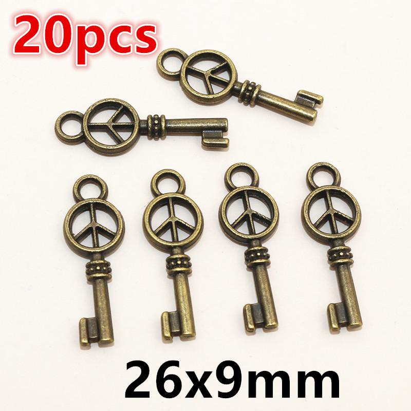 

20-50pcs Alloy Metal Key Charms Pendant DIY Jewelry Making Accessories Findings for Earrings Necklace Bracelet