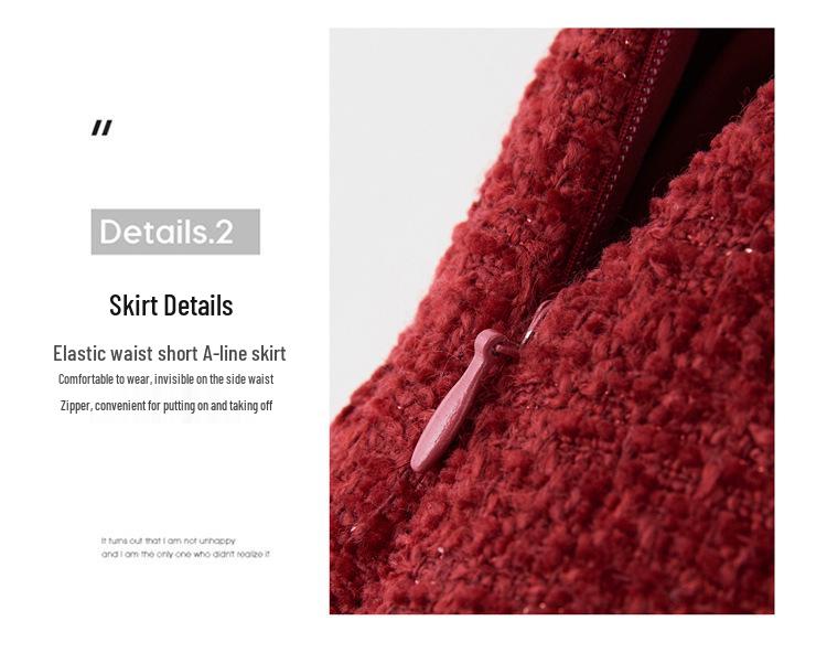 Autumn/Winter 2026 French Tweed Fringe Two-Piece Set with 35% Wool