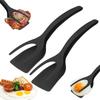 New 2 In 1 Grip Flip Spatula Tongs Egg Flipper Spatula Nylon Non Stick Coating Pancake Fish French Toast Omelet Making Tool