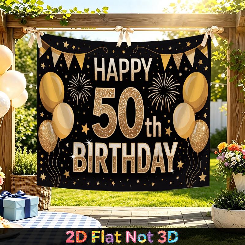 Party Backdrop Birthday 50Th Photo Booth Background Front Door Decor