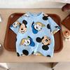 Disney Cartoon T-shirt Summer Clothing Children Short Sleeved Tops Tees Printed Mickey Fashion Casual Girl Boy Tshirts Crewneck