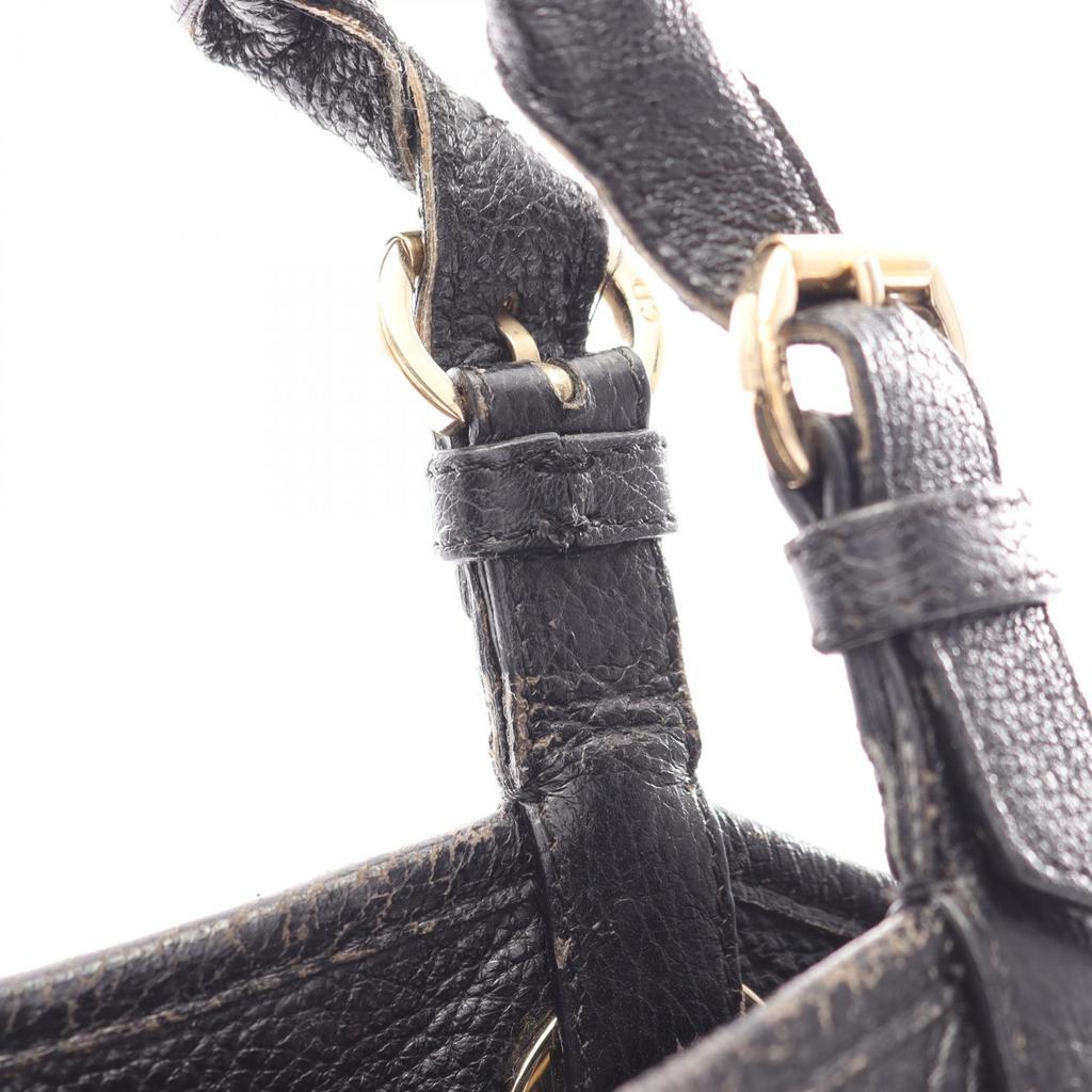 Used Dior Canage Tote Bag leather Black Used Women
