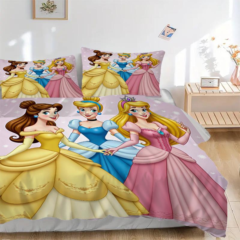Princesses Elegant Gowns Print 3Pcs Bedding Setduvet Cover With 2 Bedropillowcase Home Birthday Gift