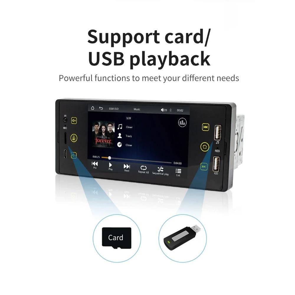 TOYOUSONIC 1 Din 5 Inch Car Radio MP5 Video Player Wireless Carplay Multimedia Player FM BT 2USB Bluetooth Mirrorlink Car Stereo