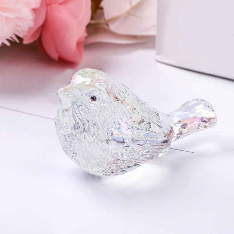 Colorful Crystal Bird Statue Handcrafted Desk Ornament For Home Decoration And Collectors