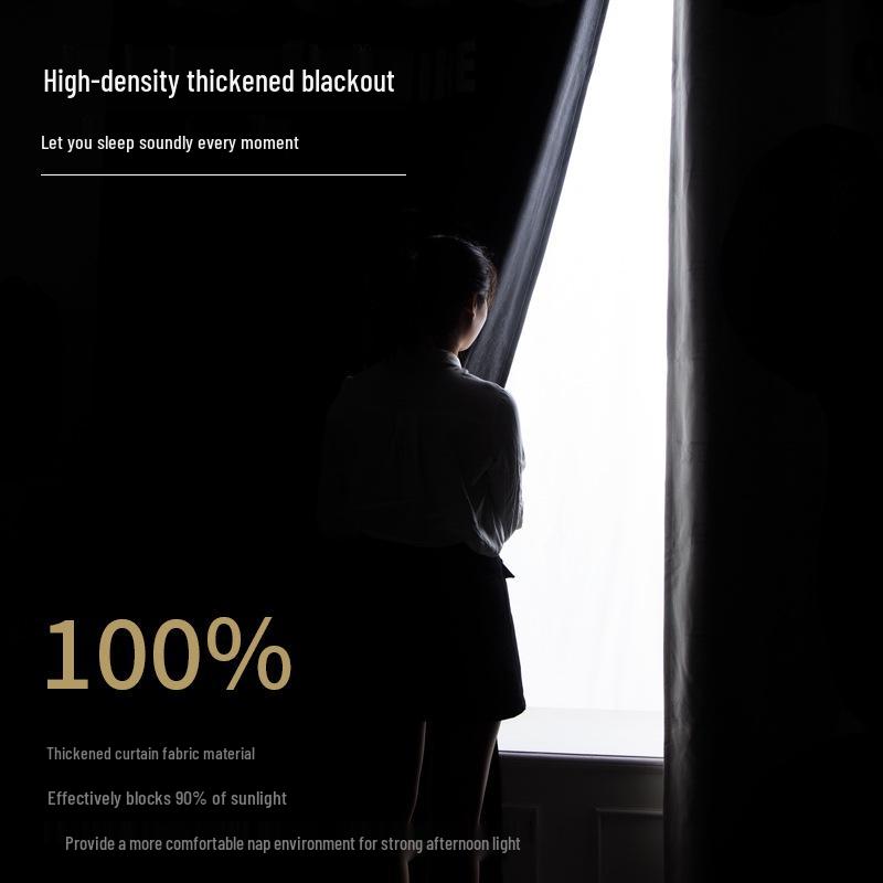 Easy-Install Blackout Curtain with Velcro for Bedroom & Balcony - Heat Insulation & Sun Protection