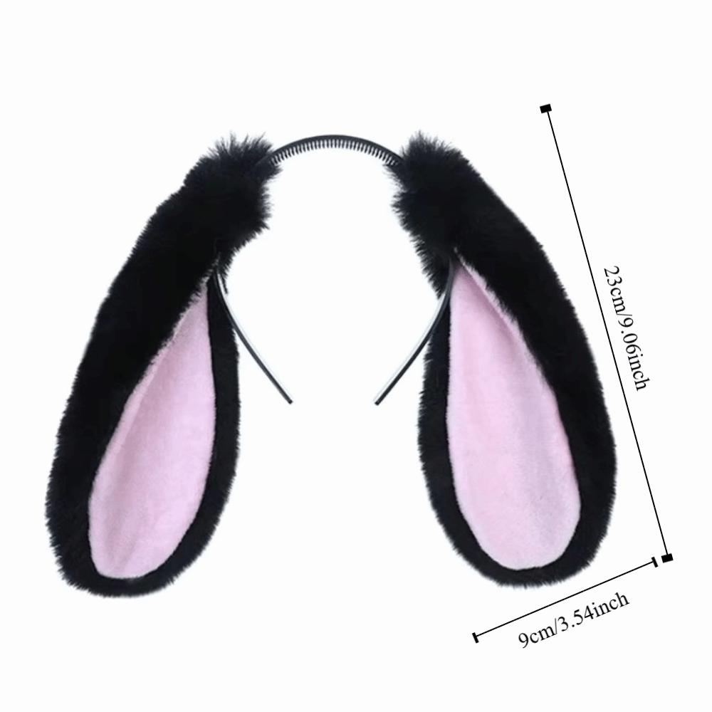 Lovely Soft Easter Rabbit Hair Hoop Fur Comfortable Plush Headwear Lop-eared Cute Bunny Ears Headband Cosplay