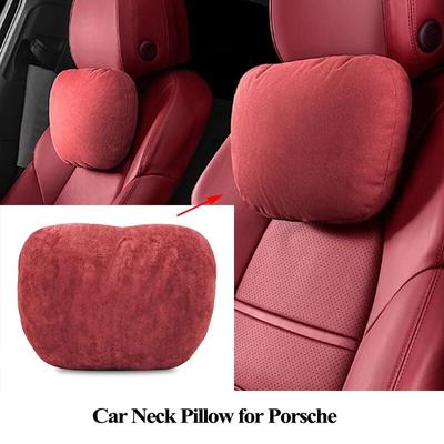 För Porsche Panamera Macan Cayenne Car Seat Nackstöd Nackkudde för Cayman Boxster 911 Taycan Soft Comfort Cushion