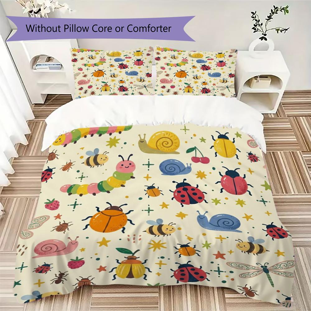 Cute Cartoon Pattern Bedding Uilt Set Uilt Cover Pillowcase Home Decoration Birthday Gift (1 * Duvet Cover + 2 * Pillowcase Without Core)49