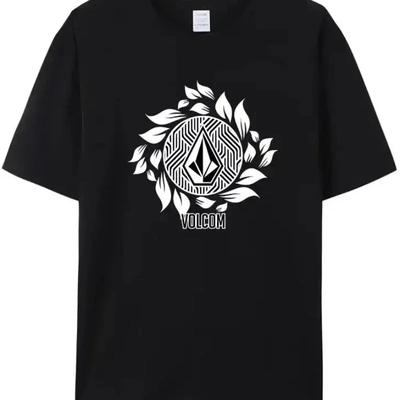 [TEW] 2024 Sommer Schlicht Bedrucktes Herren V-Volcoms T-Shirt Reine Baumwolle Atmungsaktiv und Bequem Damen Kurzarm#Farbe