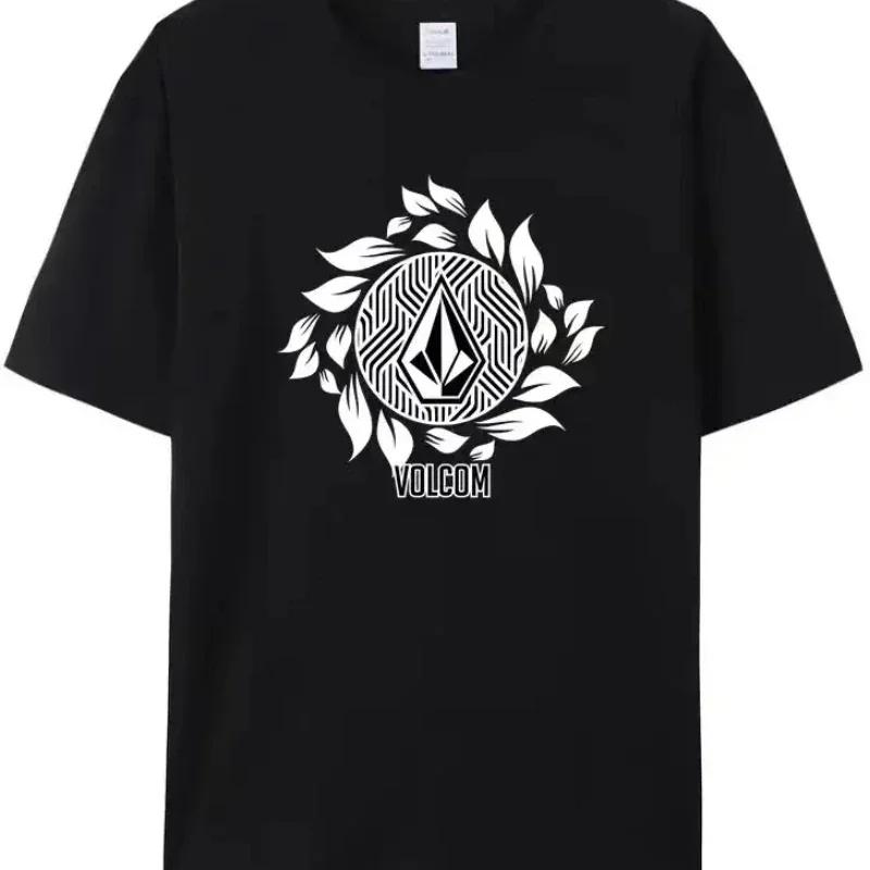 

[TEW] 2024 Лето Простая футболка с принтом мужская V-Volcoms из чистого хлопка дышащая и удобная женская с коротким рукавом#Цвет XXXXXL