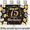 Party Backdrop 75Th Birthday Flat Designed Joyful Serves Photos Well Event Backdrop Decoration Birthday Party Decor
