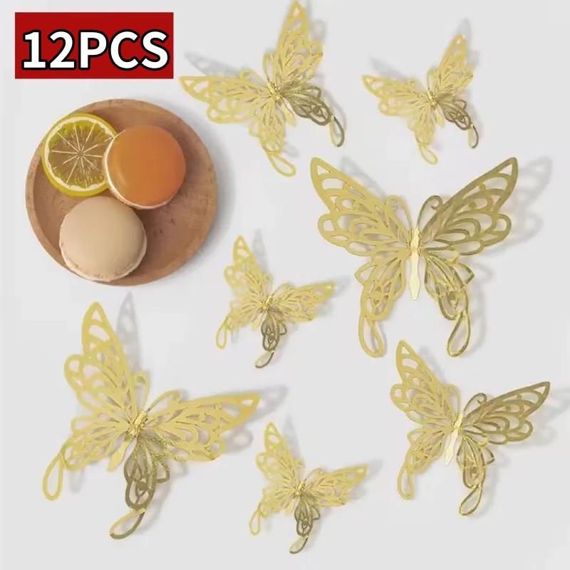 12/48 Stück Mode 3D Schmetterling Kreativer DIY Wandaufkleber Moderne Wandkunst Zuhause Schlafzimmer Raum Dekorative Schmetterlinge DIY Geschenk