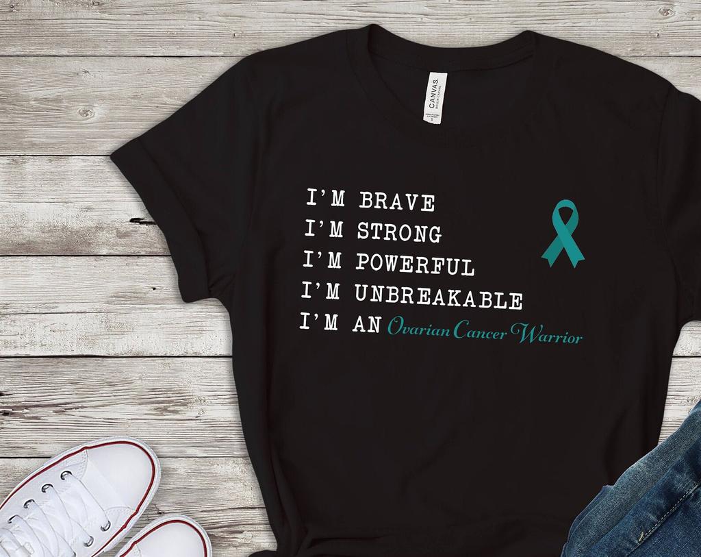 Ovarian Cancer Awareness Tshirt, Ovarian Cancer Warrior Gift, Ovarian Cancer Awareness Month, Gray Ribbon, Gift Shirt