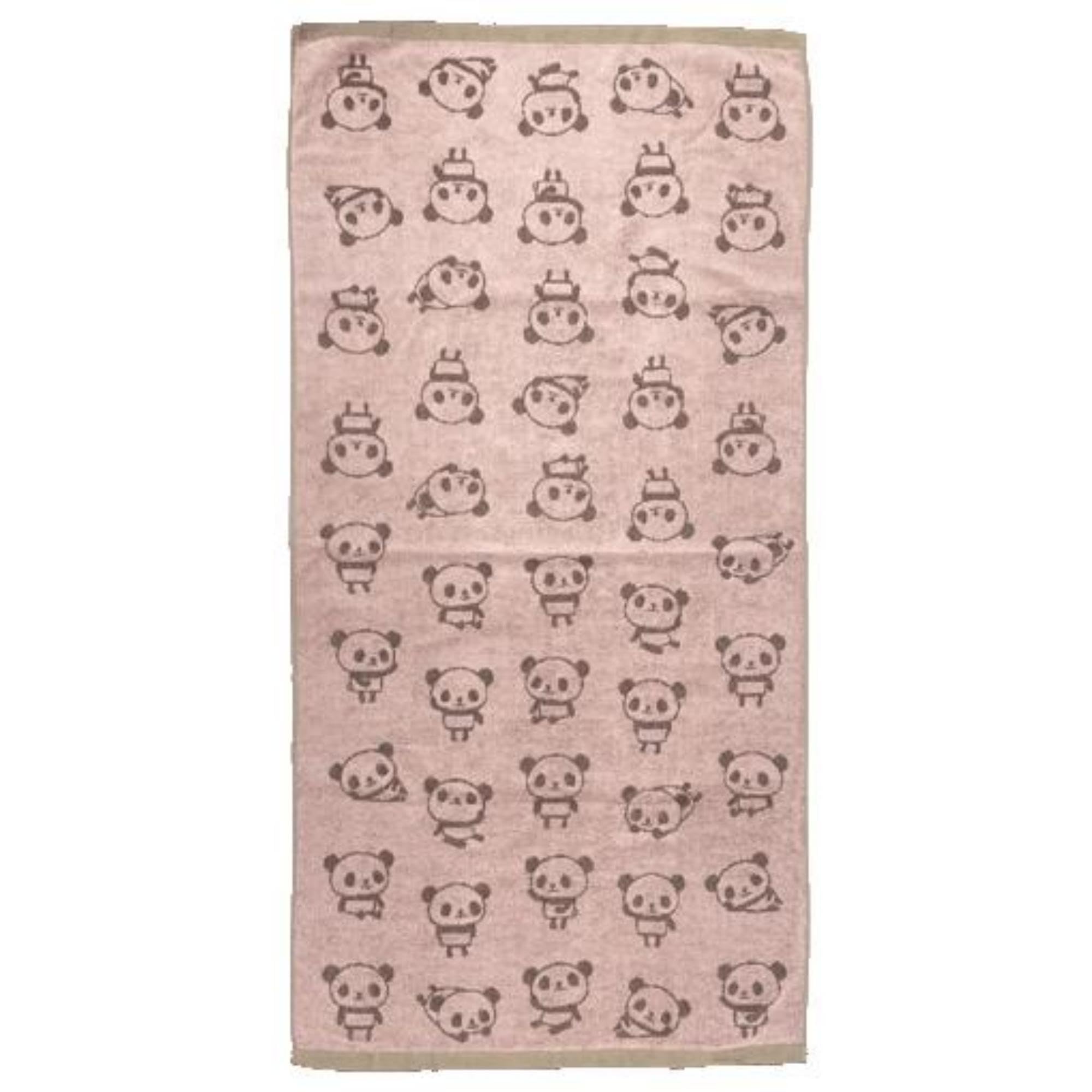 Fluffy Cotton Bath Towel with a Sturdy Jacquard featuring a Cute Panda 120 x 60 cm 100% Weave, Character, Pink, розовый