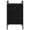 Nightstand Black Oak 35 X 36.5 X 61 Cm Engineered Wood