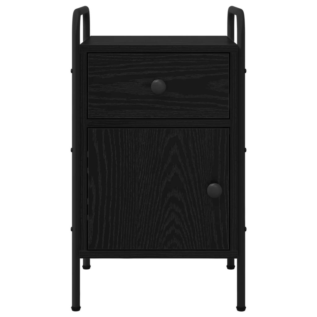 Nightstand Black Oak 35 X 36.5 X 61 Cm Engineered Wood