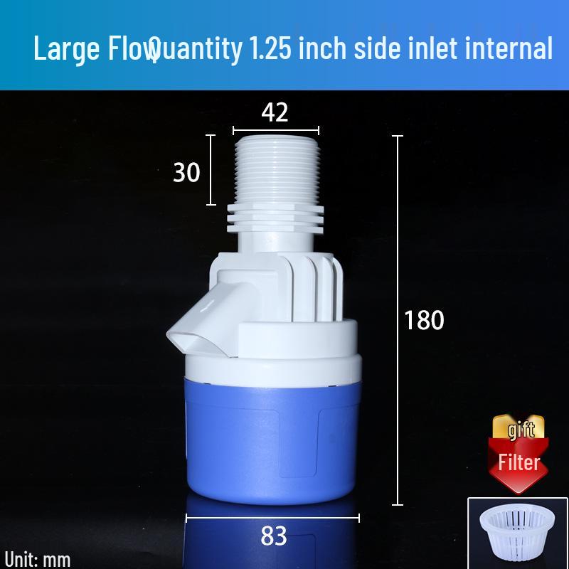 Automatic High Flow Water Tank Control Valve with Self-Stopping Feature and Plastic Float Valve