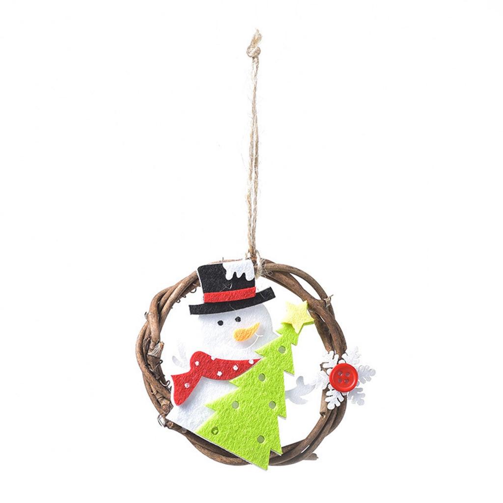 Christmas Wreath Door Hanging Trumpet Christmas Tree Decoration Rattan Ring
