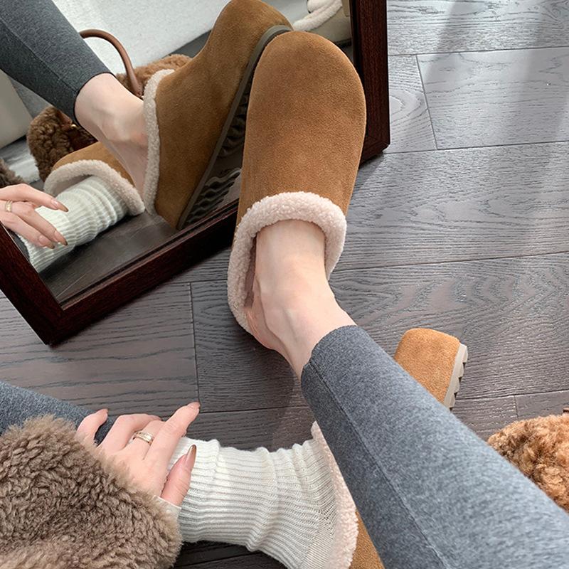 Fall/Winter New Style High-Heeled Front-Opening Slippers with Thick Soles Women's Shoes