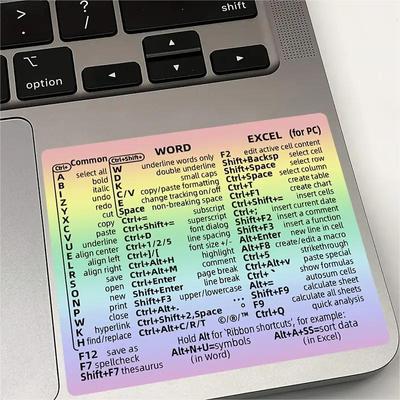 Set de Pegatinas de Atajos de Teclado de Windows/Word para Decoración de Portátil
