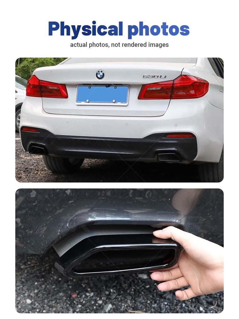 Black Stainless Steel Exhaust Tail Cover for BMW 5 Series G30/G31 (2019-2021)