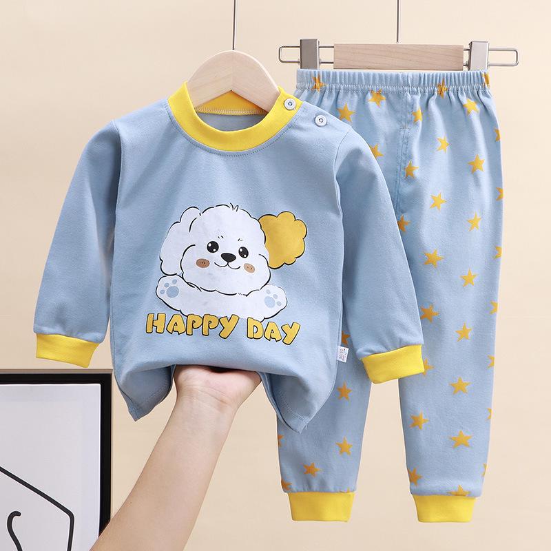 Children's Cotton Pajama Set: Boys' Autumn/Winter Underwear, Tops & Trousers