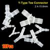 10Pcs New 2.4-15.8mm Y-Type Tee Connector Plastic PP PE 3 Way Connector Soft Hose Fittings for Aquarium Fish Tank Fittings