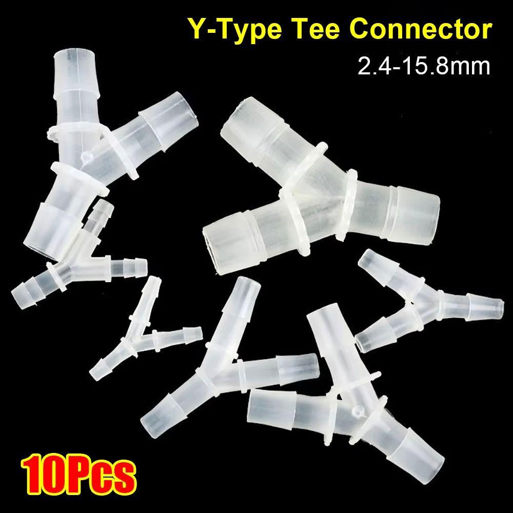 10Pcs New 2.4-15.8mm Y-Type Tee Connector Plastic PP PE 3 Way Connector Soft Hose Fittings for Aquarium Fish Tank Fittings
