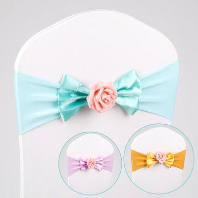 1 Stück Schleife Blume Stuhlknoten Stuhlschärpen Stretch Bankett Event Dekor Großartig Stuhlbänder Hochzeitsfeier Zubehör