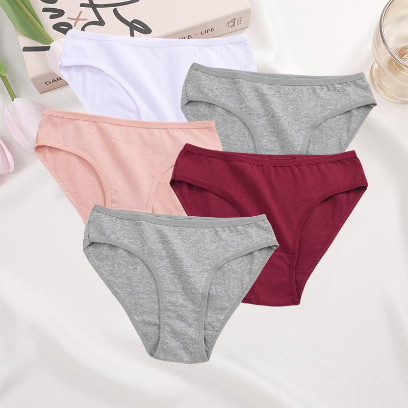 5Pcs Cotton Panties Plus Size Underwear Women Panties Underwear Sexy Female Lingerie Briefs Solid Color Intimate Pantys for Woma