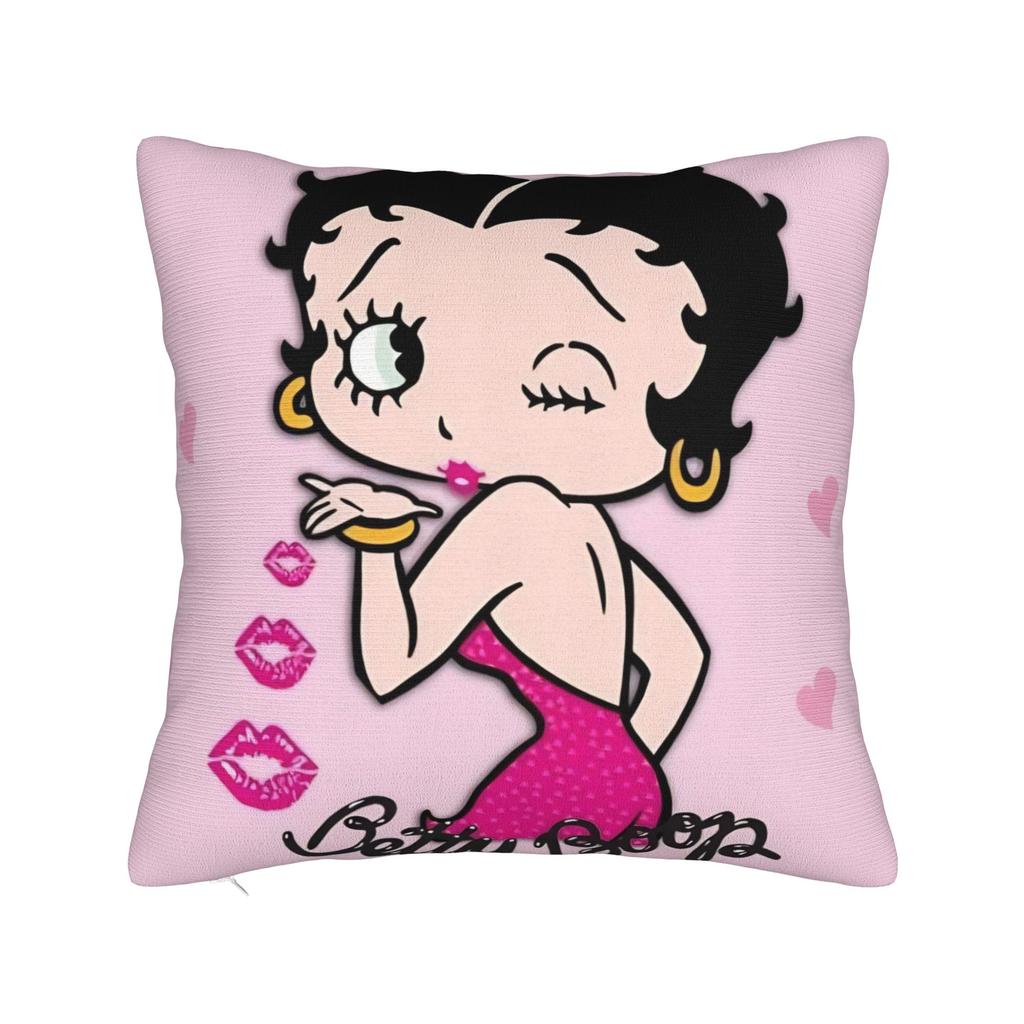 Anime B-Betty Boops Pillowcase Soft Polyester Cushion Cover Decorations Throw Pillow Case Cover Home Square 45X45Cm