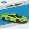 Welly 1/24 McLaren 675LT Alloy Sports Car Model Diecast Metal Racing Vehicles Car Model High Simulation Collection Kids Toy Gift