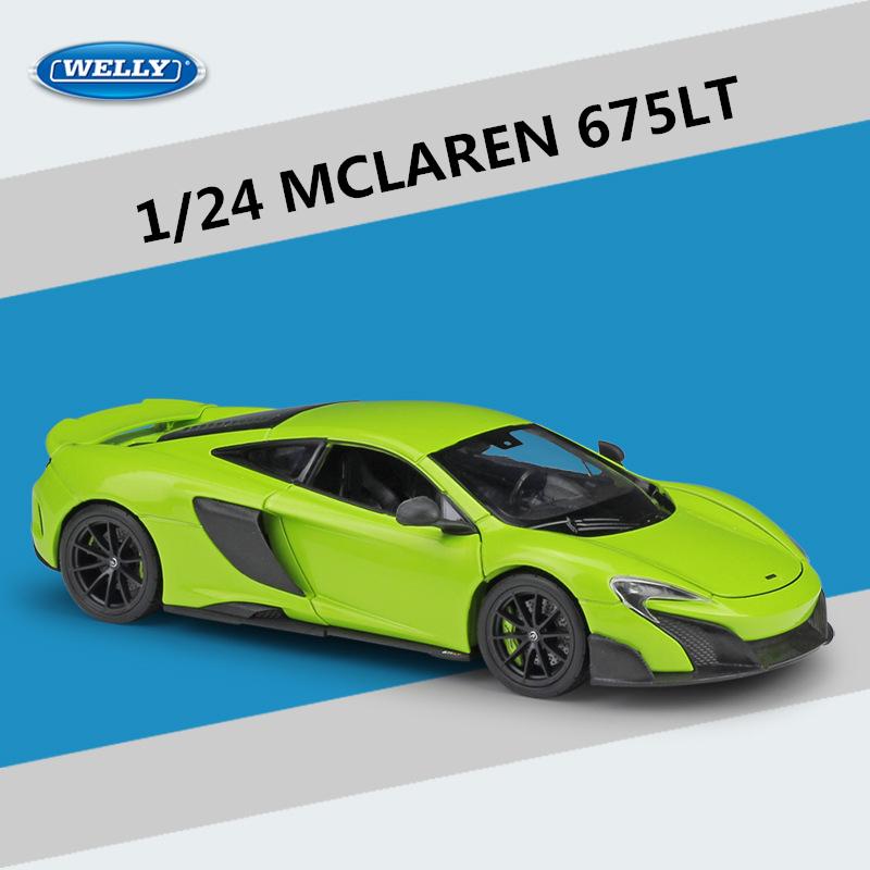 Welly 1/24 McLaren 675LT Alloy Sports Car Model Diecast Metal Racing Vehicles Car Model High Simulation Collection Kids Toy Gift
