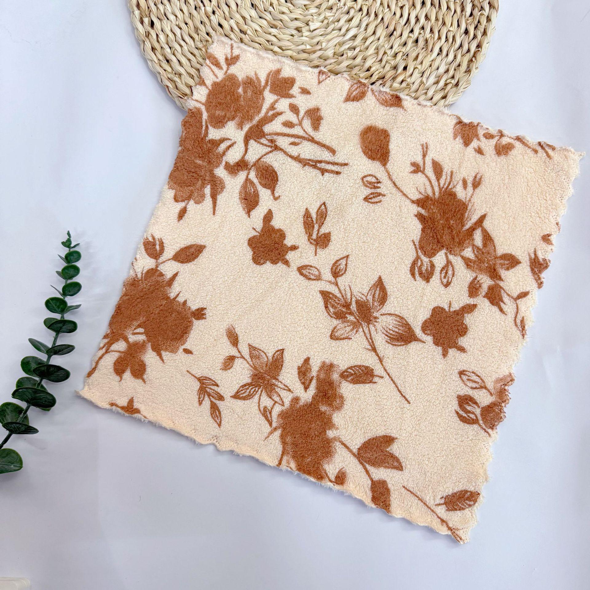 Coral Fleece Absorbent Kitchen Dishcloth - Small, Thick, Easy-to-Use Hand Towel for Dishwashing 30x30 cm