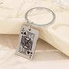 [ALOHAMONI] Metal Playing Cards Vintage American Keychain Key Ring Spade