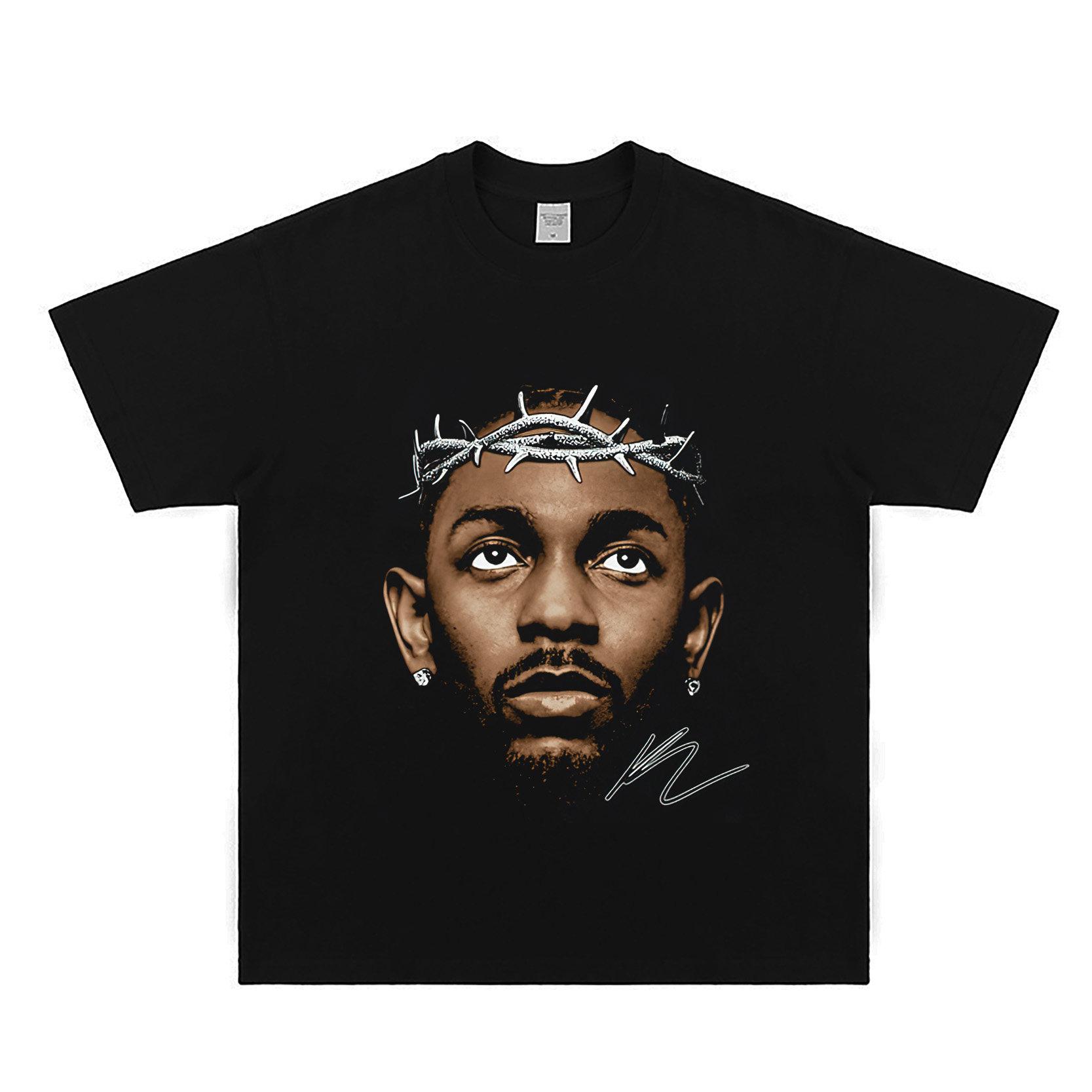 2026 Lamar Kendrick Lamar Kung Fu Kenny Hip-Hop Rap Embroidered Short-Sleeved T-shirt Cotton Loose-Fitting Tee 2XL