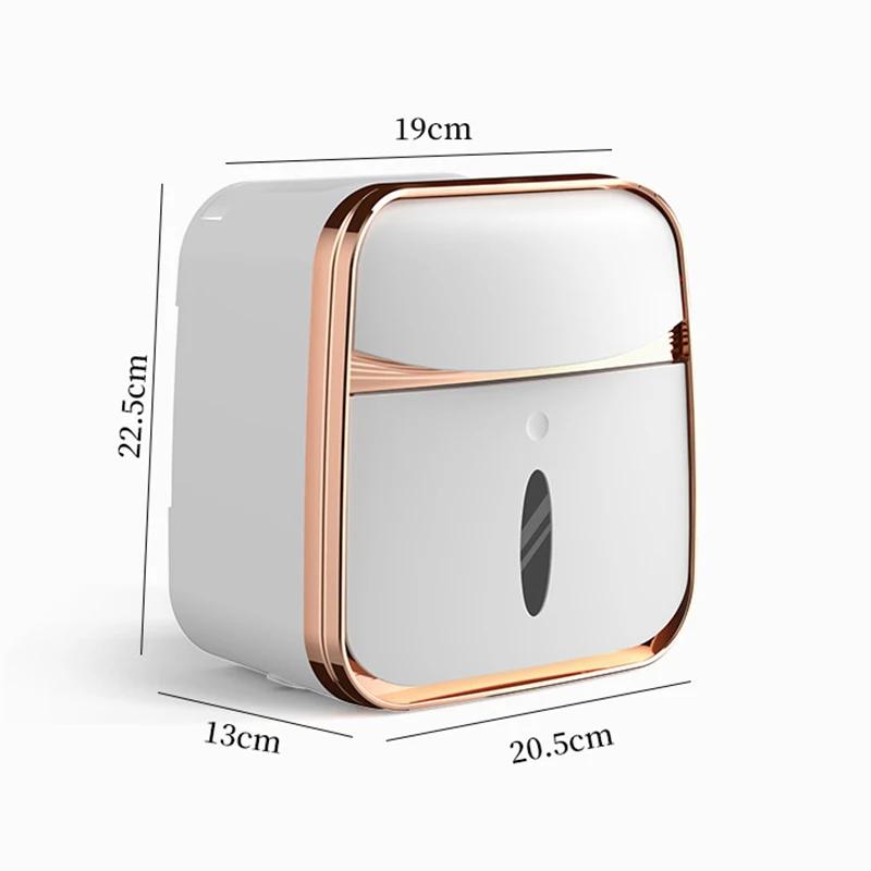 Wall-Mounted Waterproof Toilet Paper Box No-Nail Toilet Tissue Box Free-Punch Tissue Box Toilet Paper Roll Paper Storage Rack